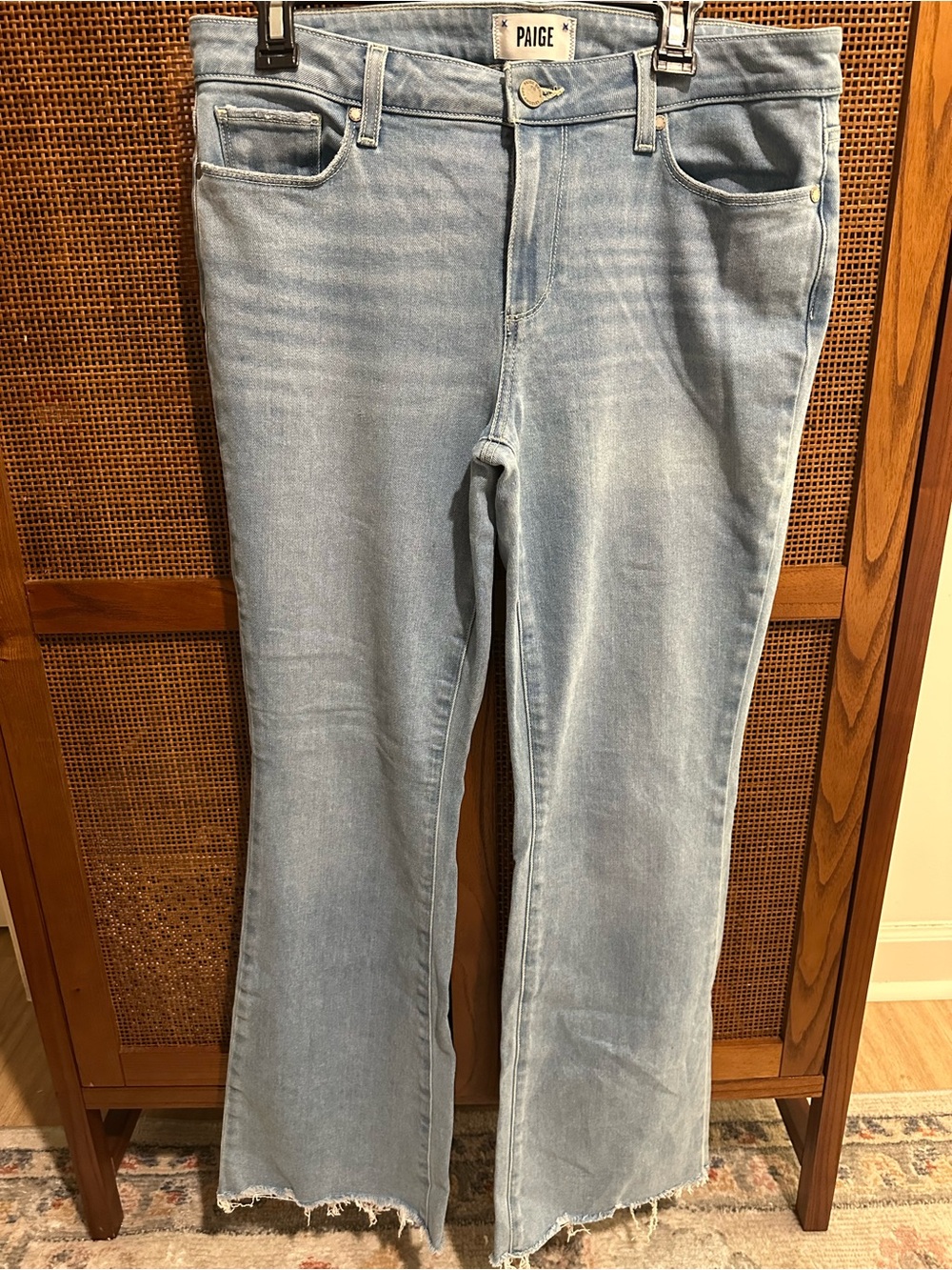 PAIGE Light Blue Flare & Wide Leg Jeans